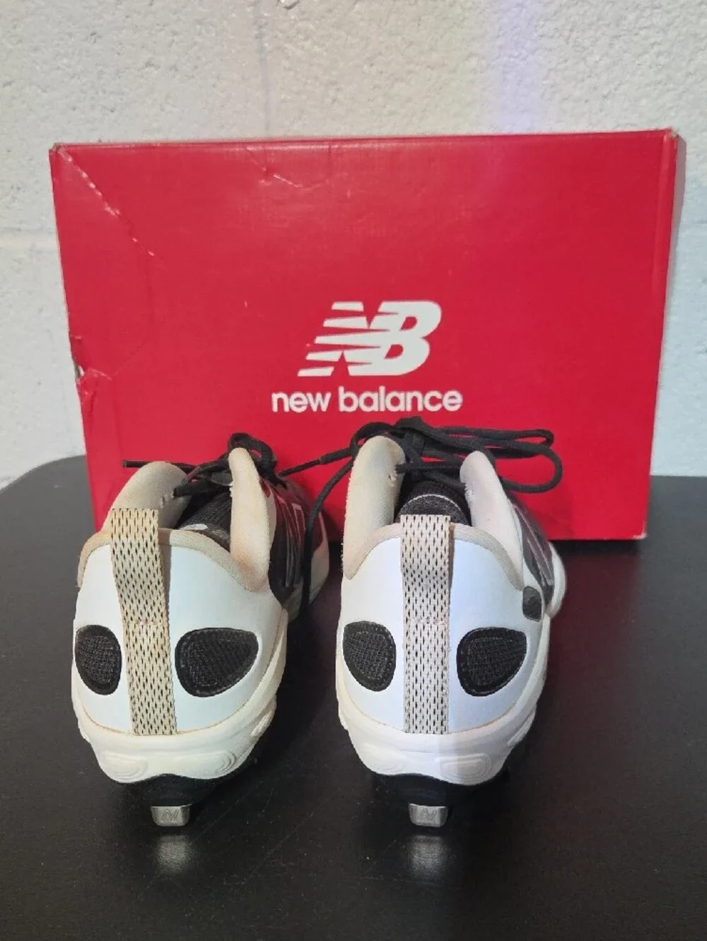 New Balance Womens Fresh Foam X Velo V4 Metal Black and White Baseball Cleats